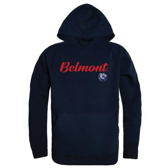 W Republic 558-265-NVY-03 Men Belmont University Bruins Script Hoodie, Navy - Large
