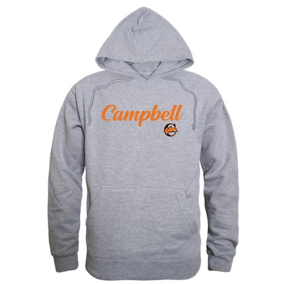 W Republic 558-276-HGY-04 Men Campbell University Camels Script Hoodie, Heather Grey - Extra Large