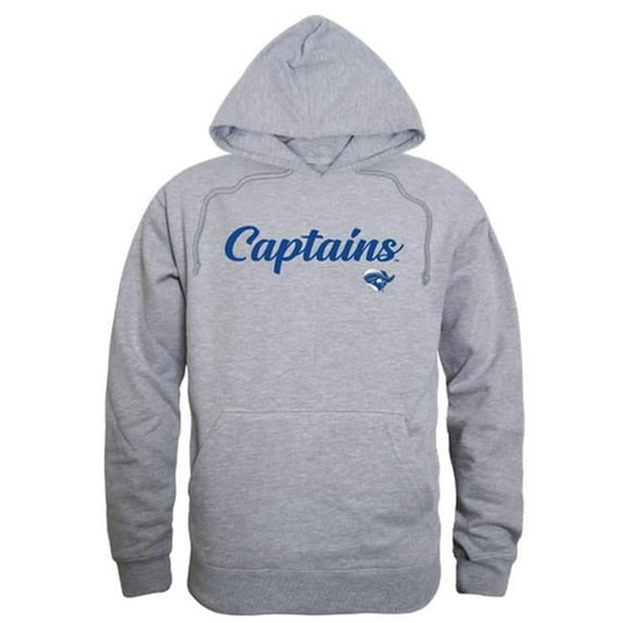 W Republic 558-279-HGY-03 Men Christopher Newport Captains Script Hoodie, Heather Grey - Large