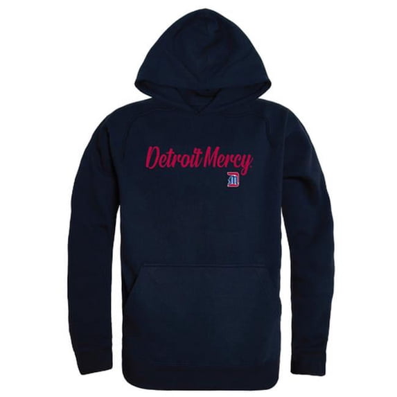 W Republic 558-290-NVY-01 Men Detroit Mercy Titans Script Hoodie, Navy - Small