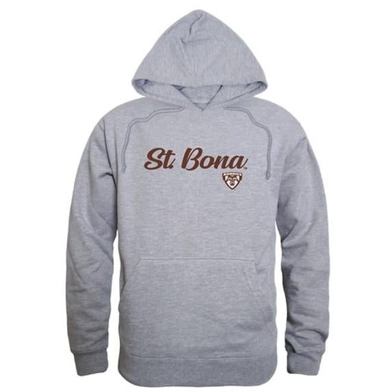 W Republic 558-386-HGY-02 Men Saint Bonaventure University Bonnies Script Hoodie, Heather Grey - Medium