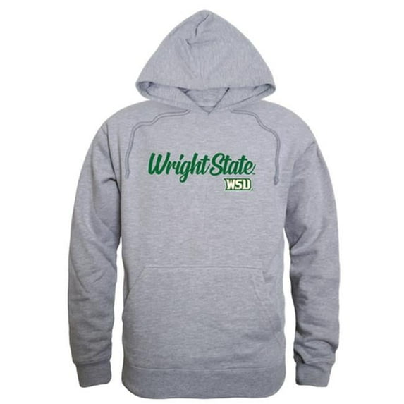 W Republic 558-416-HGY-03 Men Wright State University Raiders Script Hoodie, Heather Grey - Large