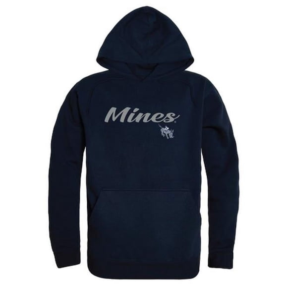 W Republic 558-422-NVY-01 Men Colorado School of Mines Script Hoodie, Navy - Small