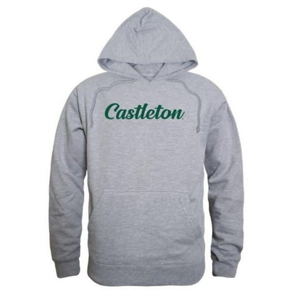 W Republic 558-626-HGY-03 Castleton University Spartans Script Hoodie, Heather Grey - Large