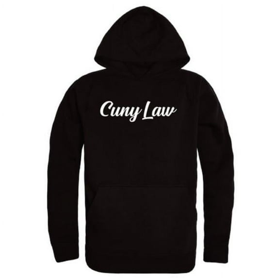 W Republic 558-634-BLK-05 City University of New York School of Law Script Hoodie, Black - 2XL