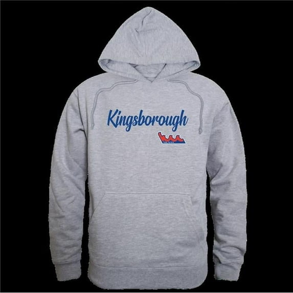 W Republic 558-660-HGY-04 Kingsborough Community College The Wave Script Hoodie, Heather Grey - Extra Large