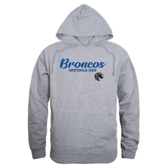 W Republic 558-716-HGY-04 Fayetteville State University Broncos Script Hoodie, Heather Grey - Extra Large