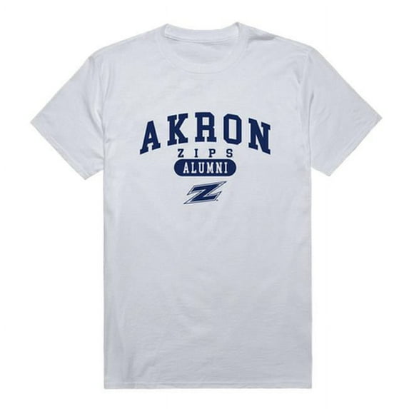 W Republic 559-100-WHT-02 University of Akron Men Alumni T-Shirt, White - Medium