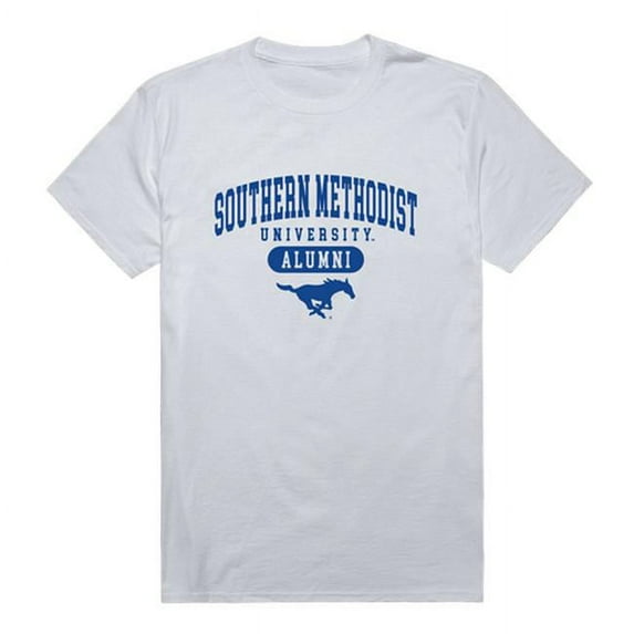 W Republic 559-150-WHT-02 Men Southern Methodist Mustangs Alumni T-Shirt, White - Medium