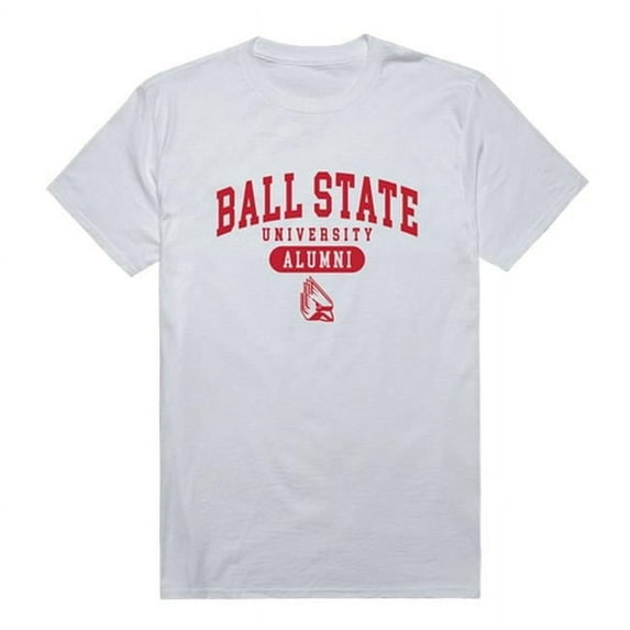 W Republic 559-264-WHT-04 Men Ball State Cardinals Alumni T-Shirt, White - Extra Large