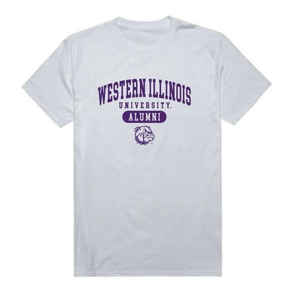 W Republic 559-405-WHT-03 Western Illinois University Men Alumni T-Shirt, White - Large
