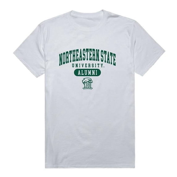 W Republic 559-426-WHT-05 Northeastern State University Men Alumni T-Shirt, White - 2XL