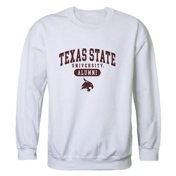 W Republic 560-181-WHT-04 Men Texas State Bobcats Alumni Fleece, White - Extra Large