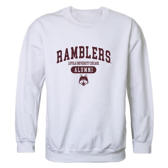 W Republic 560-333-WHT-01 Men Loyola Chicago Ramblers Alumni Fleece, White - Small
