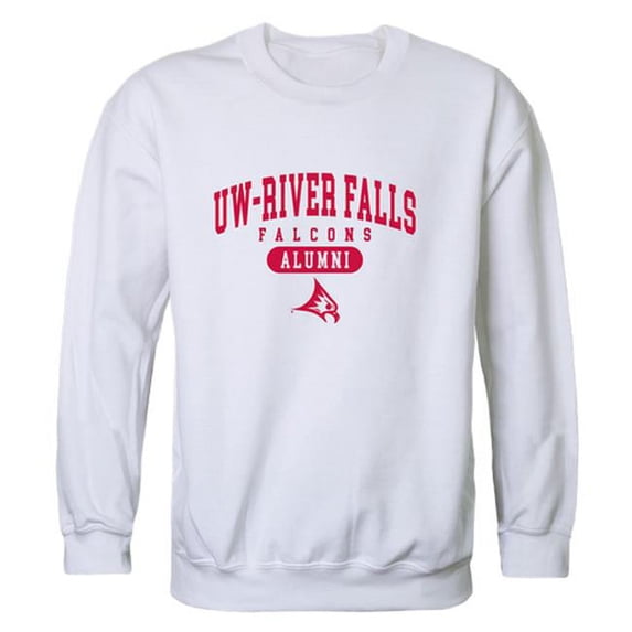 W Republic 560-411-WHT-03 Men Wisconsin River Falls Falcons Alumni Fleece, White - Large