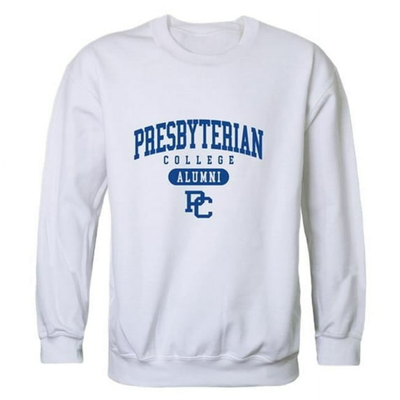 W Republic 560-472-WHT-01 Presbyterian College Blue Hose Alumni Fleece Sweatshirt, White - Small
