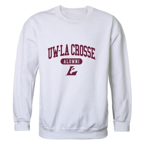 W Republic 560-477-WHT-01 University of Wisconsin La Crosse Eagles Alumni Fleece Sweatshirt, White - Small