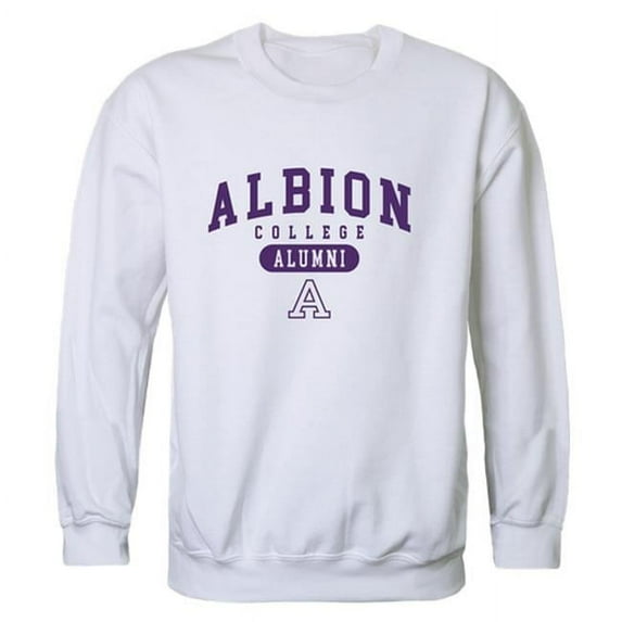 W Republic 560-497-WHT-03 Albion College Britons Alumni Fleece Sweatshirt, White - Large