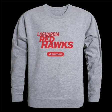 W Republic 560-528-HGY-01 LaGuardia Community College Red Hawks Alumni Fleece Pullover Crewneck Sweatshirt, Heather Grey - Small