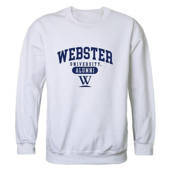 W Republic 560-602-WHT-04 Webster University Gorlocks Alumni Fleece Sweatshirt, White - Extra Large