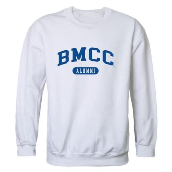 W Republic 560-618-WHT-02 Brihan Maharashtra College of Commerce Panthers Alumni Fleece Pullover Crewneck Sweatshirt, White - Medium