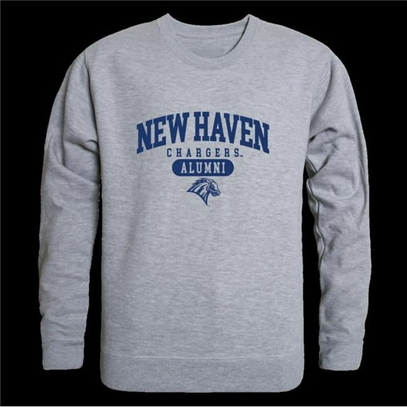 W Republic 560-663-HGY-01 University of New Haven Chargers Alumni Fleece Pullover Crewneck Sweatshirt, Heather Grey - Small