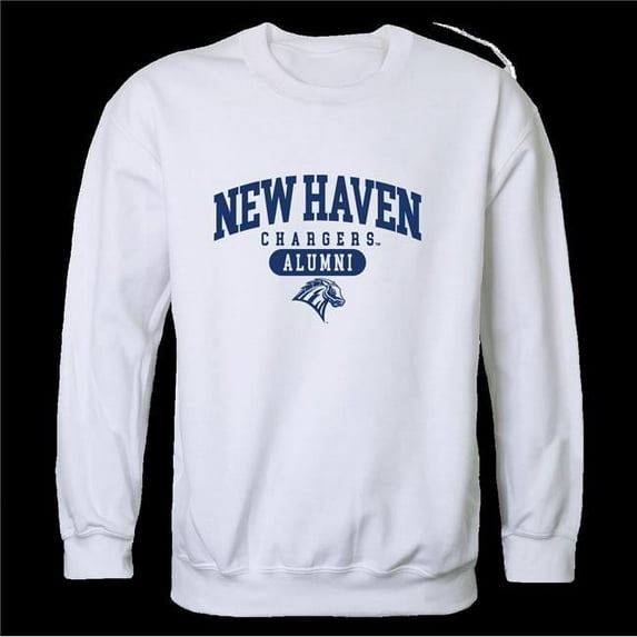 W Republic 560-663-WHT-01 University of New Haven Chargers Alumni Fleece Pullover Crewneck Sweatshirt, White - Small