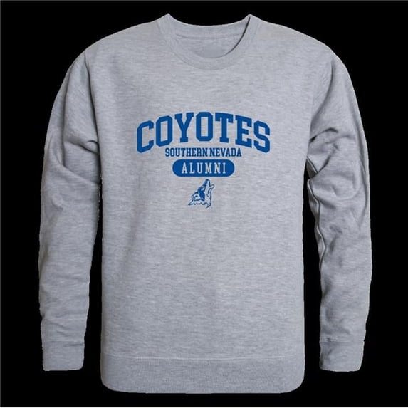 W Republic 560-672-HGY-04 College of Southern Nevada Coyotes Alumni Fleece Pullover Crewneck Sweatshirt, Heather Grey - Extra Large