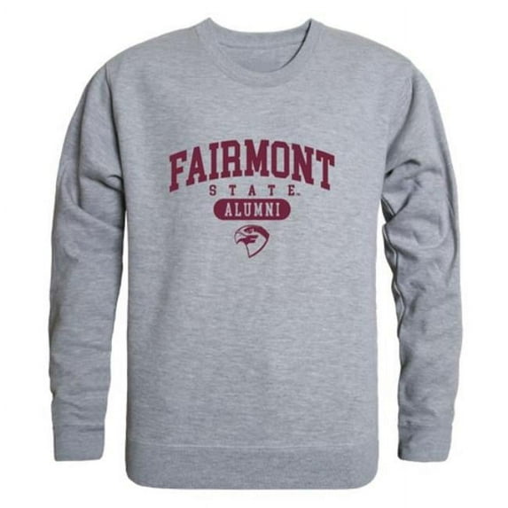 W Republic 560-686-HGY-03 Fairmont State University Falcons Alumni Fleece Pullover Crewneck Sweatshirt, Heather Grey - Large