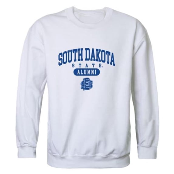 W Republic 560-707-WHT-02 South Dakota State University Jackrabbits Alumni Fleece Pullover Crewneck Sweatshirt, White - Medium