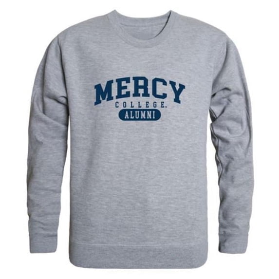 W Republic 560-710-HGY-03 Mercy College Mavericks Alumni Fleece Pullover Crewneck Sweatshirt, Heather Grey - Large