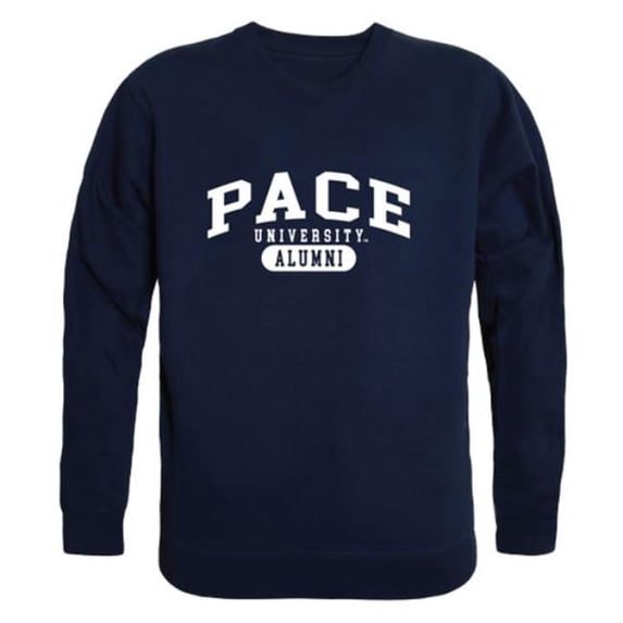 W Republic 560-725-NVY-02 Pace University Setters Alumni Fleece Pullover Crewneck Sweatshirt, Navy - Medium