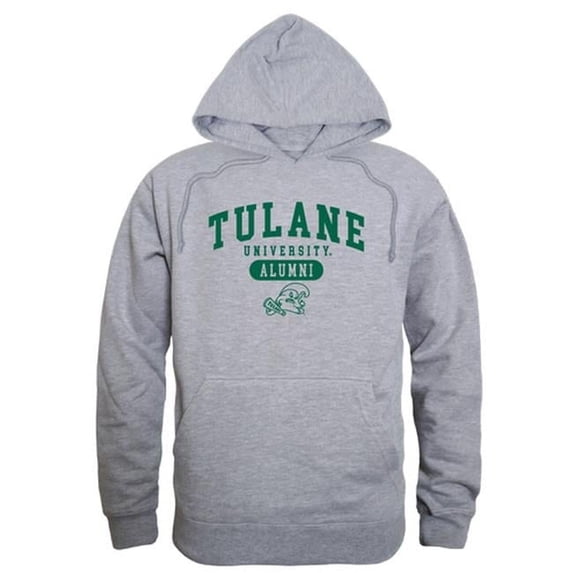 W Republic 561-198-HGY-02 Men Tulane Green Wave Alumni Hoodie, Heather Grey - Medium
