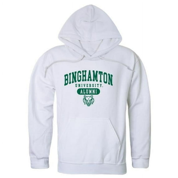W Republic 561-267-WHT-03 Binghamton University Mens Alumni Hoodie, White - Large
