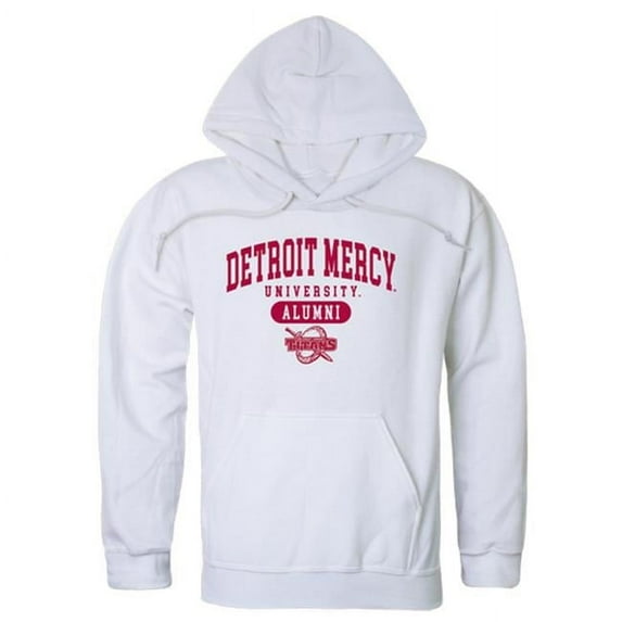 W Republic 561-290-WHT-02 University of Detroit Mercy Mens Alumni Hoodie, White - Medium