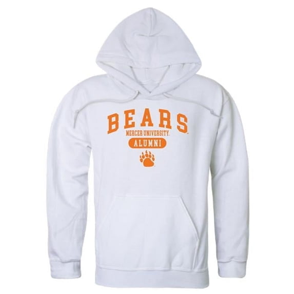 W Republic 561-340-WHT-05 Men Mercer Bears Alumni Hoodie, White - 2XL
