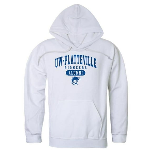 W Republic 561-410-WHT-01 Men Wisconsin Platteville Pioneers Alumni Hoodie, White - Small