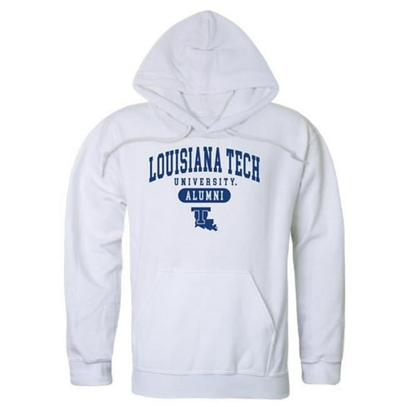 W Republic 561-419-WHT-02 Men Louisiana Tech Bulldogs Alumni Hoodie, White - Medium