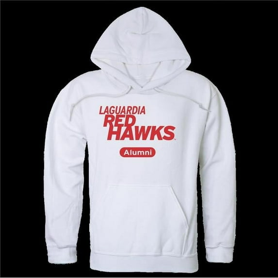 W Republic 561-528-WHT-03 LaGuardia Community College Red Hawks Alumni Hoodie, White - Large