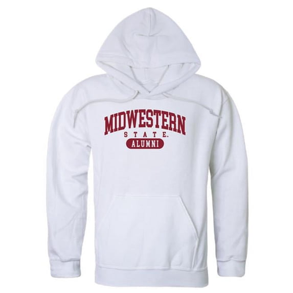 W Republic 561-543-WHT-01 Midwestern State University Mustangs Alumni Hoodie, White - Small