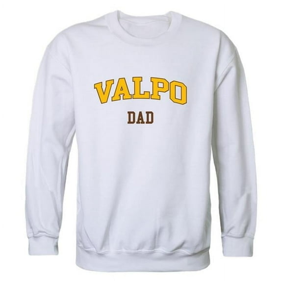 W Republic 562-154-WHT-04 Men Valparaiso Crusaders Dad Crewneck Fleece, White - Extra Large
