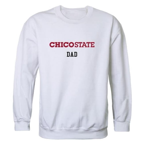 W Republic 562-163-WT2-04 Men Cal State Chico Wildcats Dad Crewneck Fleece, White 2 - Extra Large