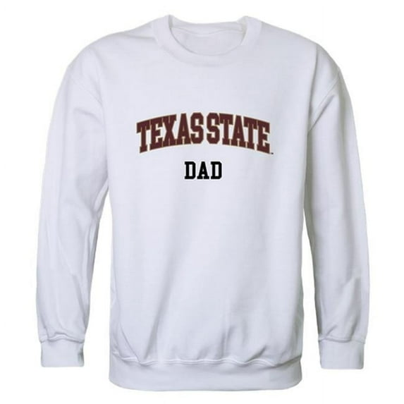 W Republic 562-181-WHT-04 Men Texas State Bobcats Dad Crewneck Fleece, White - Extra Large