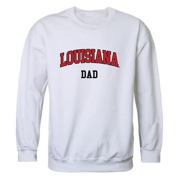 W Republic 562-189-WHT-01 Men Louisiana Lafayette Ragin Cajuns Dad Crewneck Fleece, White - Small