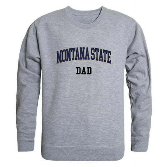 W Republic 562-192-HGY-01 Men Montana State Bobcats Dad Crewneck Fleece, Heather Grey - Small