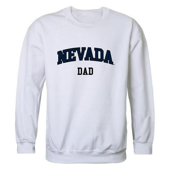 W Republic 562-193-WHT-03 Men Nevada Wolf Pack Dad Crewneck Fleece, White - Large