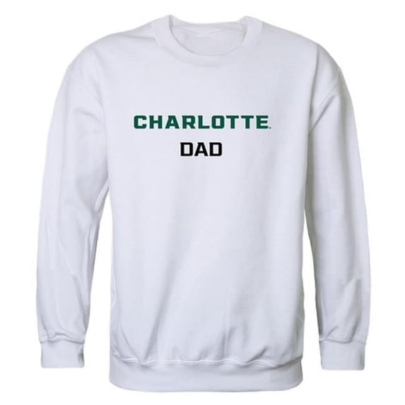 W Republic 562-194-WHT-01 Men North Carolina Charlotte 49Ers Dad Crewneck Fleece, White - Small