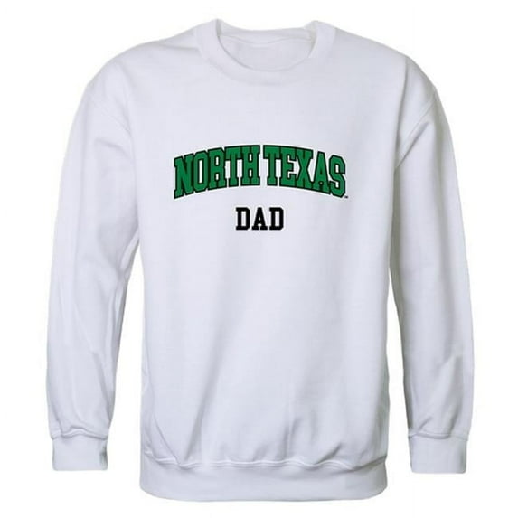 W Republic 562-195-WHT-01 Men North Texas Mean Green Dad Crewneck Fleece, White - Small