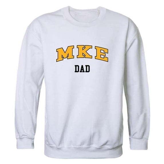 W Republic 562-199-WHT-04 Men Wisconsin Milwaukee Panthers Dad Crewneck Fleece, White - Extra Large