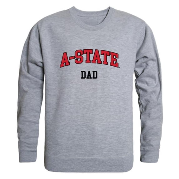 W Republic 562-211-HGY-04 Men Arkansas State Red Wolves Dad Crewneck Fleece, Heather Grey - Extra Large